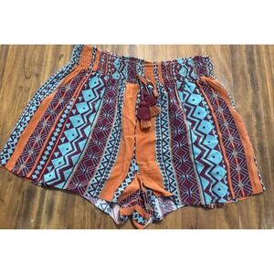 Easel Los Angeles S Woman's Shorts Soft Boho Soft Lounge w/ tassel